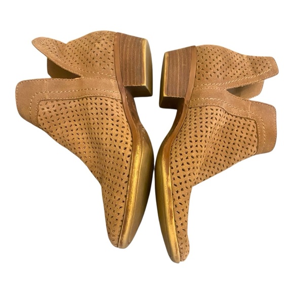 Lucky Brand Basel Leather Laser Cut Perforated Ankle Booties sz 6.5 Brown - Picture 3 of 6